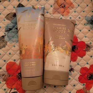 New bath & Body Works scrub and lotion
